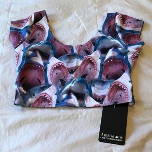 Black milk shark crop top sharkie